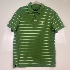 2/$30 Banana Republic Elephant Green Striped Polo Shirt for Men